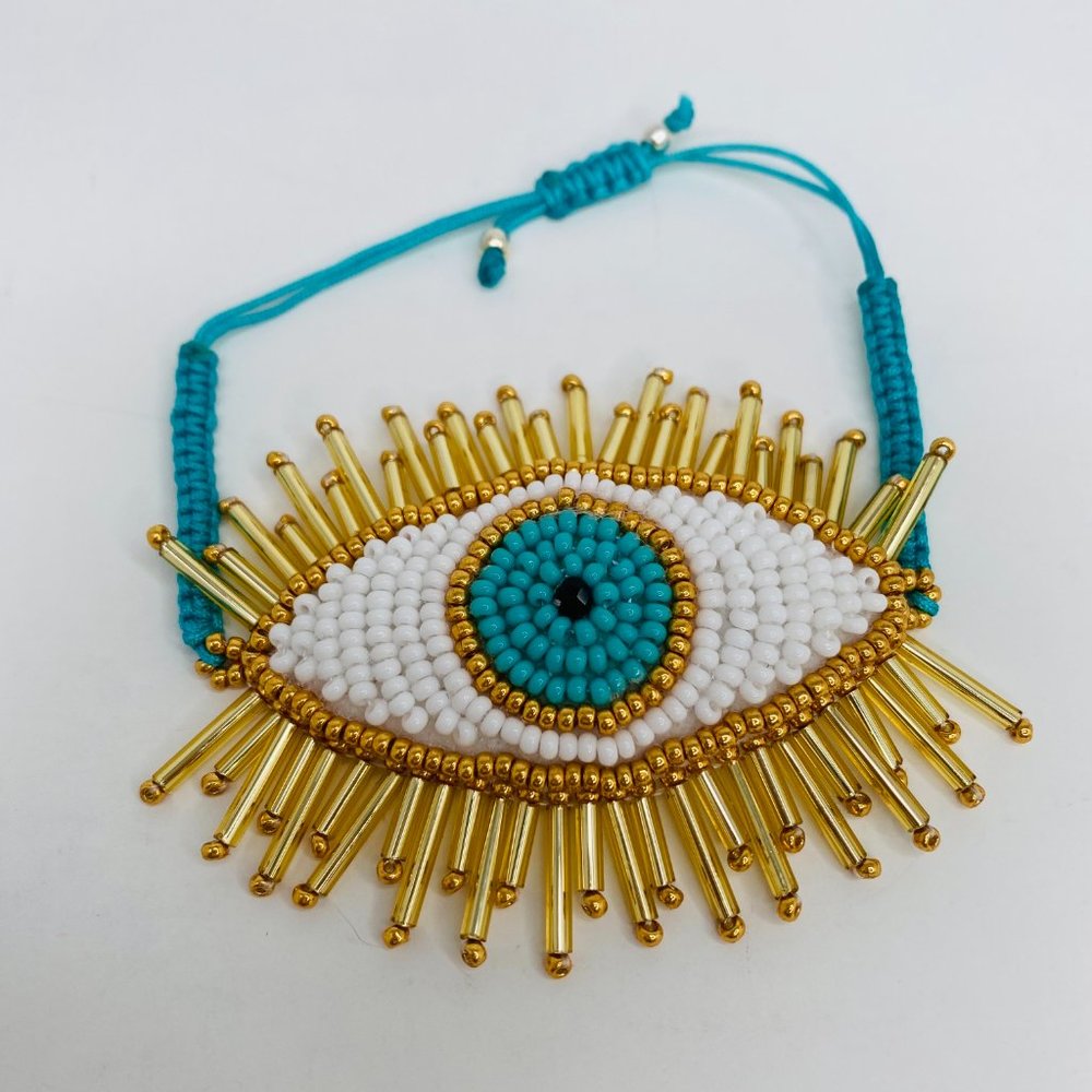 Artisan Hand Crafted Evil Eye Adjustable Bracelet - image 2